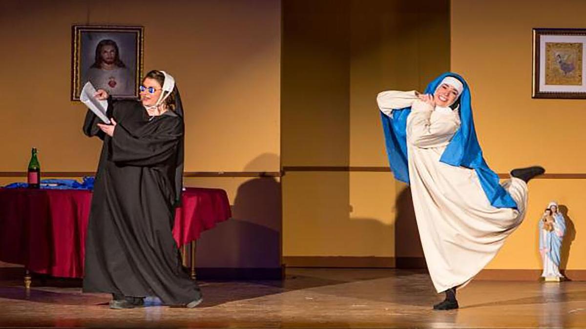 This photo appears in the newly published script for the play “Drinking Habits 2” and is from Hard Road Theatre’s performance of the play last January.