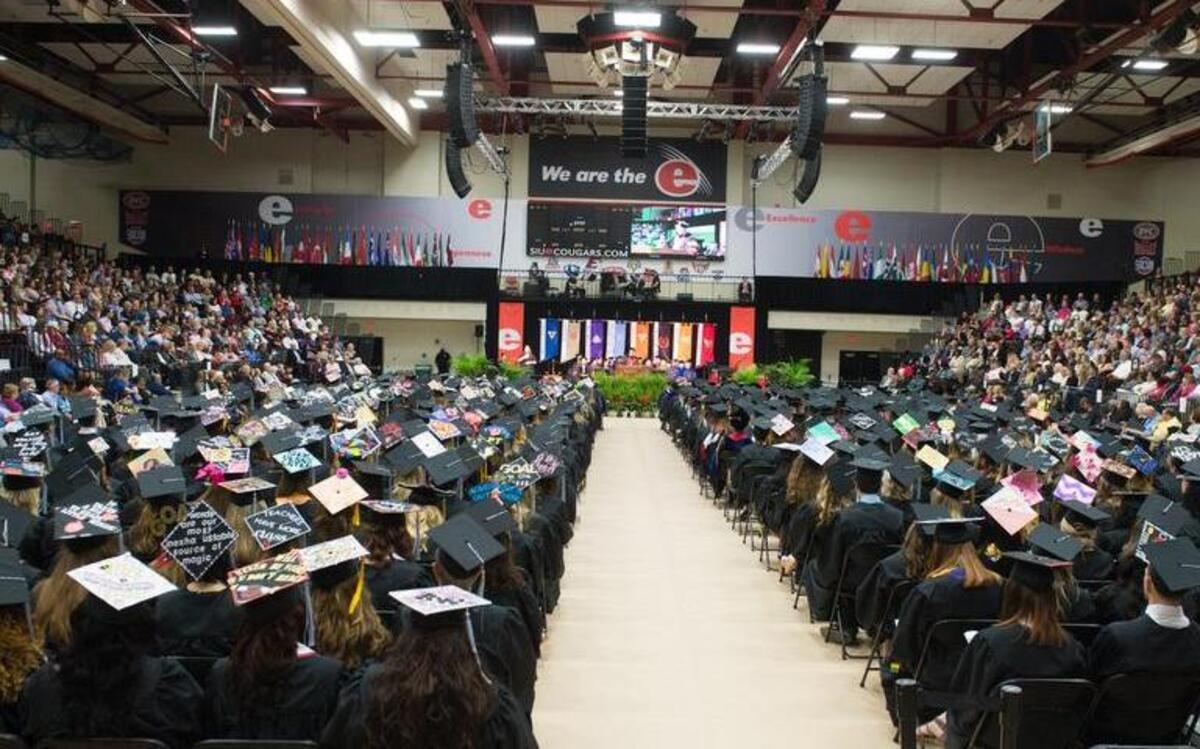 Southern Illinois University Edwardsville completed 2017 Spring Commencement exercises for the 1,957 eligible graduates, including many from the Highland area, on Friday and Saturday, May 5-6 in the Vadalabene Center on campus.
