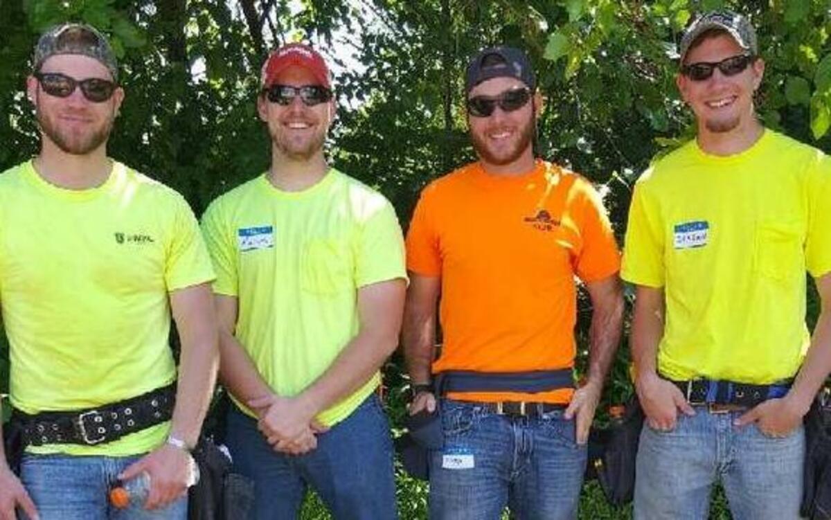 Participating members from the SIUE Constructor’s Club included construction management majors, from left, are Will Zerr, a senior from St. Peters, Mo., Aaron Borrowman, a junior from Rockport, Cody Kruse, a senior from Highland, and Jordan Grant, a senior from Peoria.