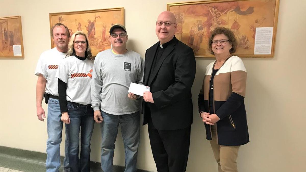The Keith Jakel Memorial Scholarship Fundraising Committee held another successful motorcycle poker run in 2017. The committee, with the help of the Highland Area Community Foundation, has established a memorial scholarship pass-through fund to be able to give a full tuition scholarship for St. Paul School each year. Pictured from left Keith Jakel Scholarship Committee Members Randy Kohlbrecher, Tina Fohne, and Steve Frey present a check for $3,500 to Father Pat Jakel, St. Paul pastor, and St. Paul Catholic School Principal Kathy Sherman. This is the sixth year for the $3,500 St. Paul School scholarship. Also, the committee awards two $1,000 scholarships to Highland High School graduating seniors to attend a vocational school. Both scholarships will depend on the amount raised by the committee at each year’s fundraising event. If you have any questions regarding these scholarships, contact Terry Riffel at the Highland Area Community Foundation at 618-654-4727 or by email at info@hacf.org.