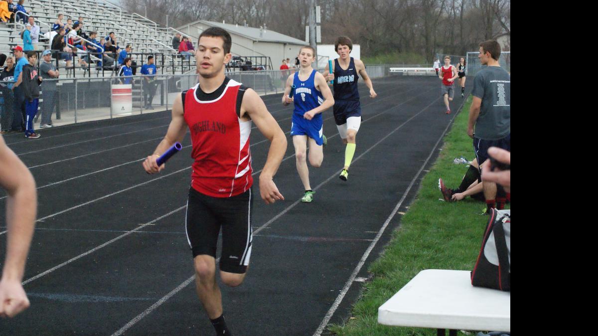 
Highland senior Ben Menke ran a leg of the meet-winning 4 x 800-meter relay team that won first place at the Mississippi Valley Conference Championships on Wednesday of last week at Waterloo High School. 
