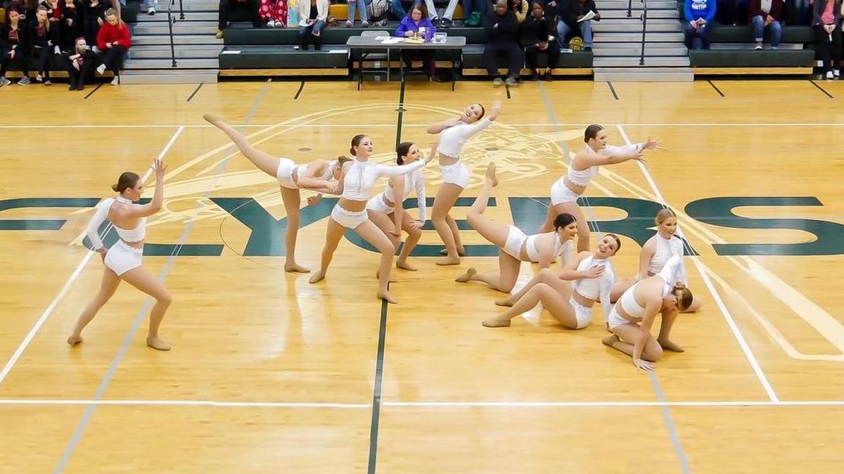 The HHS varsity dance team performs its lyrical routine that captured first place Saturday at the Yvonne Cole Invitational held at Lindbergh High School in St. Louis.