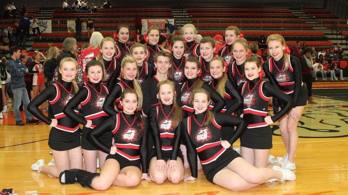 The Highland High School cheerleading team finished fourth at the IHSA Waterloo Sectional on Saturday and qualified for this weekend’s IHSA Competitive Cheerleading State Final at Grossinger Motors Arena in Bloomington. The HHS cheer squad consists of, first row from left to right, seniors Abby McTeer, Leah Sutton, Tyler Zobrist; second row, juniors Lexi Gibbons, Megan Griesbaum, Joey Kutz, Olivia Loyet, Carly Rakers, Alex Thies, Parisse Waldman; third row, sophomores Molly Barry, Rileigh Bent, Karley Broske, Madysen Castille, Kamy Daiber, Candice Greer; fourth row, freshmen, Jordan Grieve, Kyleigh Haller, Karlie Hooton and Emma Ruffini.