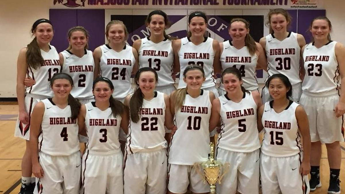 The Highland Lady Bulldogs went 4-0 to hoist the championship trophy, capped off by Wednesday’s 46-44 win over Breese Central. The team consists of, front row from left to right, Breanna Frahm, Kate Marti, Madison Wellen, Caitlin Lammers, Amanda Ponce and Emmy Nyquist; back row, Abby Melosi, Rece Portell, Alisse Koishor, Alex LaPorta, Katie Kampwerth, Lauren Baer, Hayley Taylor and Liz Meadows.