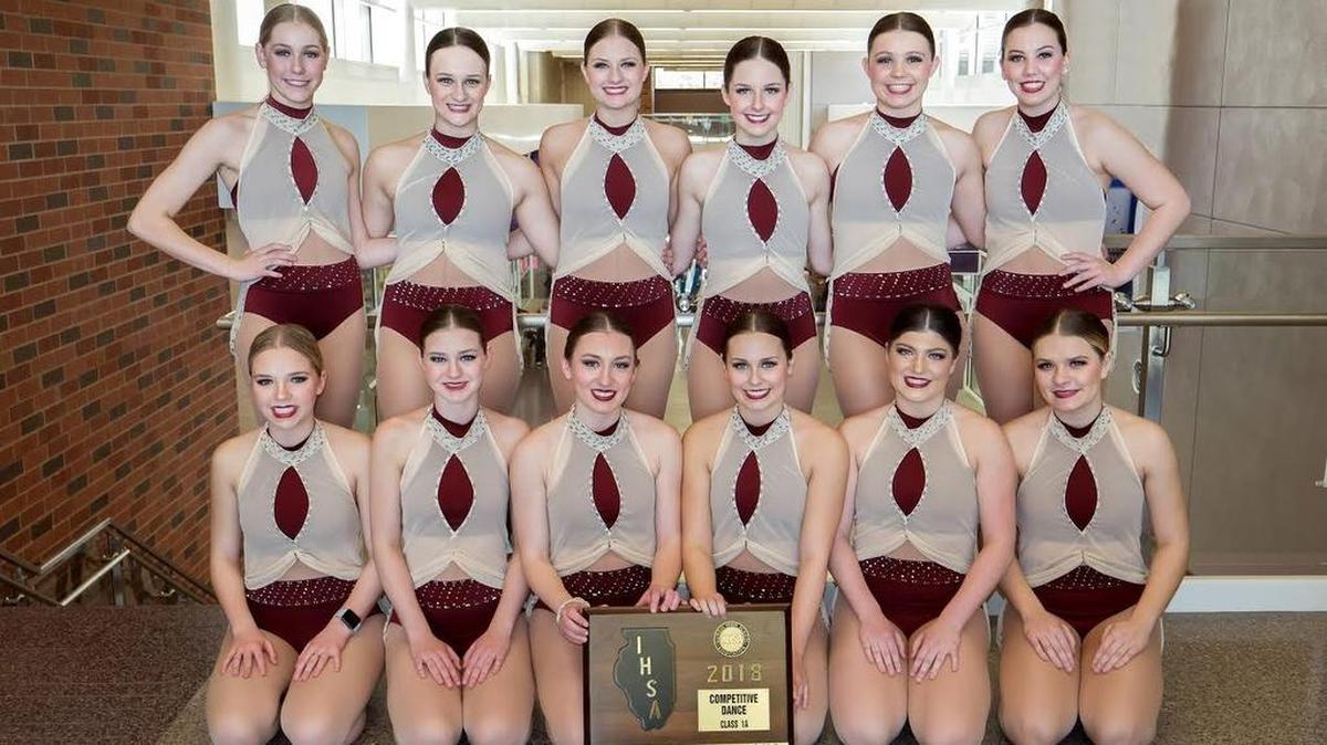 The Highland High School dance team won its sixth straight IHSA sectional crown after winning the IHSA Mascoutah Sectional on Saturday. The team consists of, front row from left to right, Claire Pabst, Olivia Genteman, Abigail Rogier, Katie Etter, Kayla Davis, Paige Foster; back row, Abbey Mortland, Kylie McFarland, Brooke Wilson, Bree Etherton, Alexis Finley and Tatum Stock.