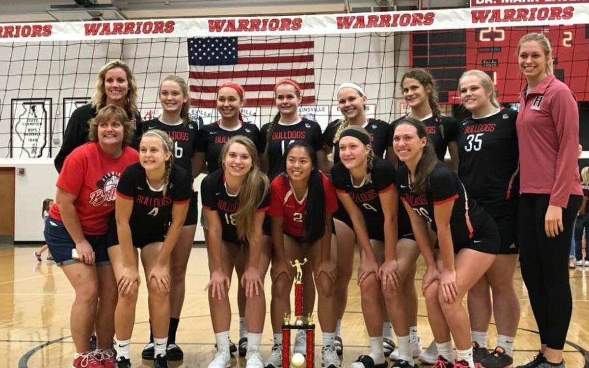 The HHS volleyball team won the Granite City Tournament on Friday. The Lady Bulldogs consist of, front row from left to right, assistant coach Karen Twyford, Ashley Knackstedt, Megan Sands, Emmy Nyquist, Megan Vidmar, Jennessa Kimmle; back row, head coach Katelyn Hagarty, Sydney Coker, Megan Ramsey, Claire Diercks, Morgan Mesle, Bella LaPorta, Abby Beyer and assistant coach Kristen Torre.