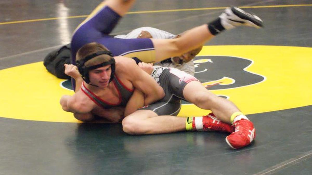 Highland sophomore Colton Brown, shown dominating an opponent from Civic Memorial earlier this season, earned sixth place on Friday at the two-day 23-team Lincoln Wrestling Tournament.