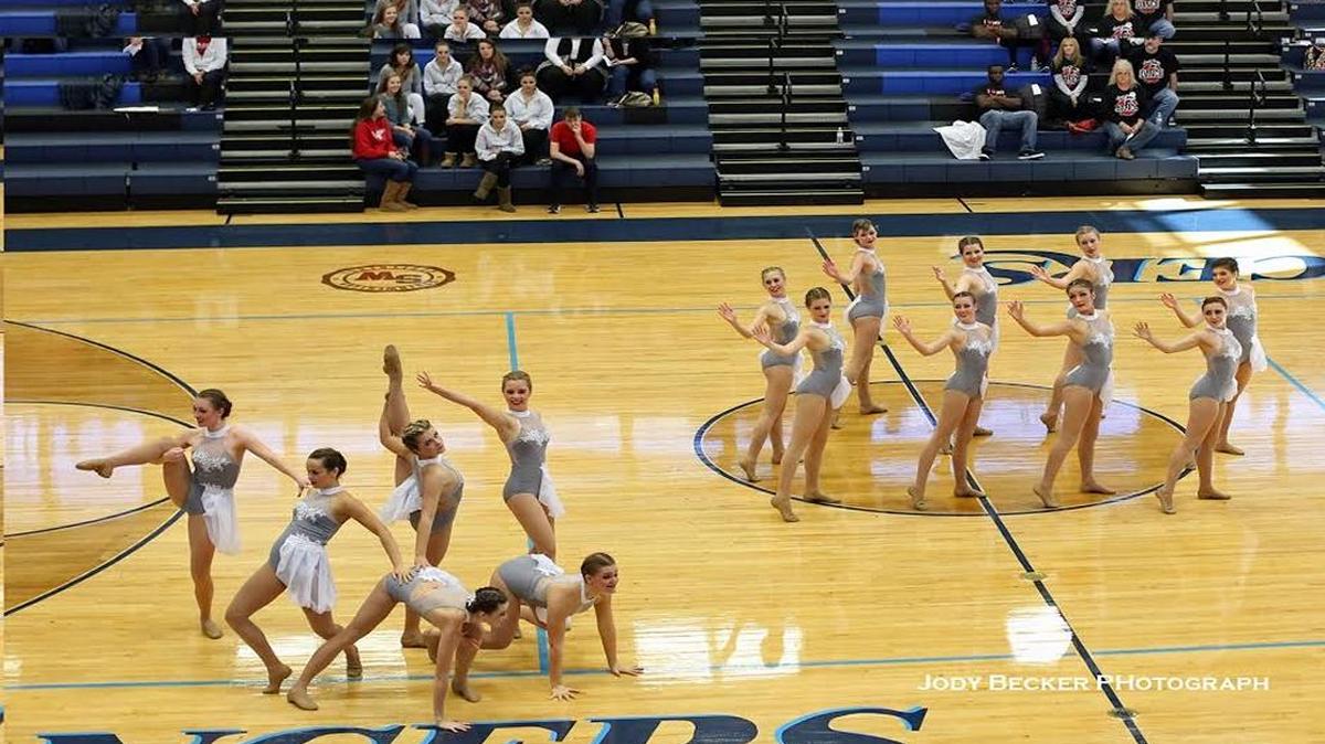 The Highland High School varsity dance team performs its Lyrical/Contemporary routine that captured first place and was the highest scoring routine of the day after receiving an impressive score of 92.9 points out of a possible 100 Saturday at the IDTA Belleville East Regional Competition.