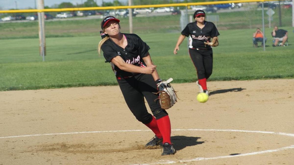 Highland junior Kirsten Plocher twirled a dominant five-hitter with 10 strikeouts and just two walks in HHS’ 5-0 blanking of Waterloo Wednesday in a semifinal of the Class 3A Columbia Regional. Plocher boosted her season record to a team-best 11-2 while lowing her ERA to 2.42.