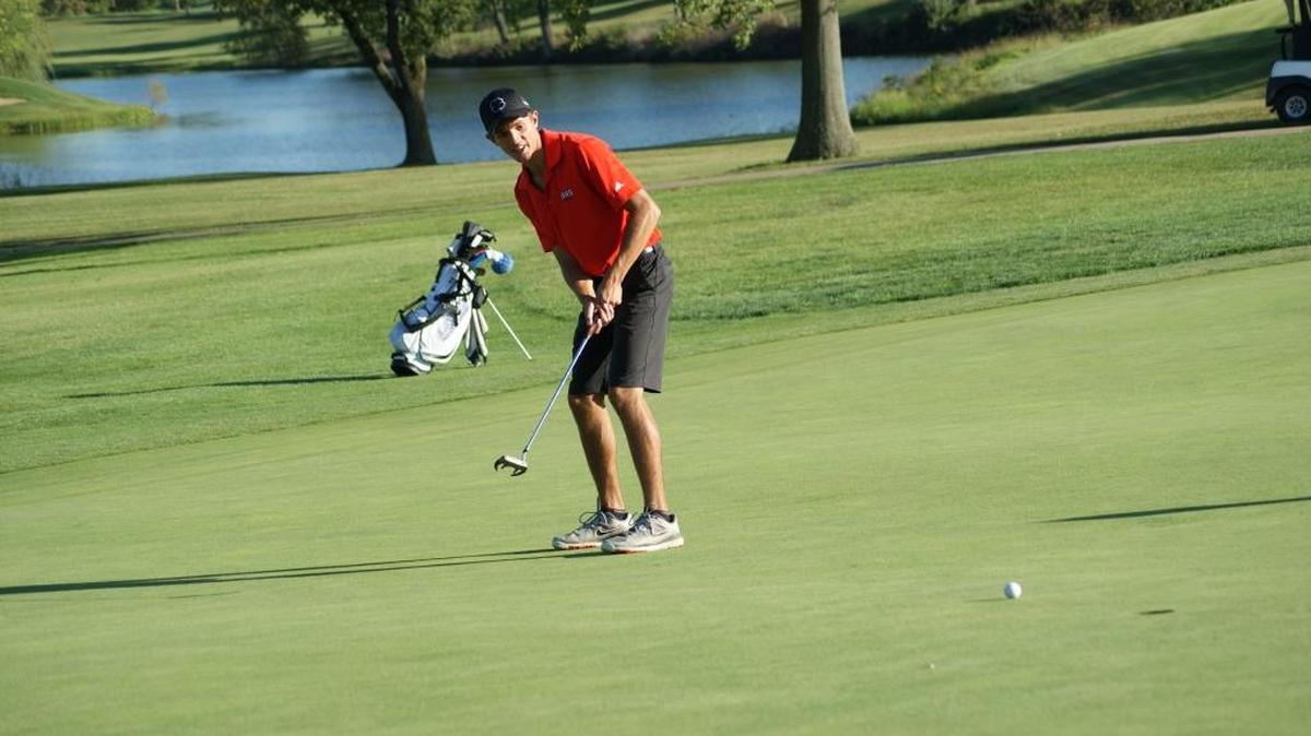 
Highland senior Brode Portell strokes a putt on the ninth hole en route to shooting a 42 at Highland Country Club on Wednesday of last week.
