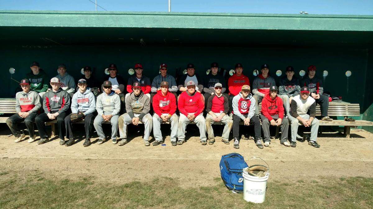 The Highland High School varsity baseball team consists of, front row from left, Griffin Frahm, Jacob Willis, Jonathan Dickman, Evan Herman, Elliott Prott, Garrett Marti, Dylan Knebel, Brock Troxell, Riley Field, Kyle Schlater, Robert Sigman; back row, Dustin Phelps, Luke Landmann, Cody Blackburn, Ross Spies, Nick Schaible, Ryan Hacke, Colton Knebel, Payne Waldman, Mike Barth, Connor Pinsker, Dustin Habermehl and Bailey Trame. Not pictured is Michael Riffel.