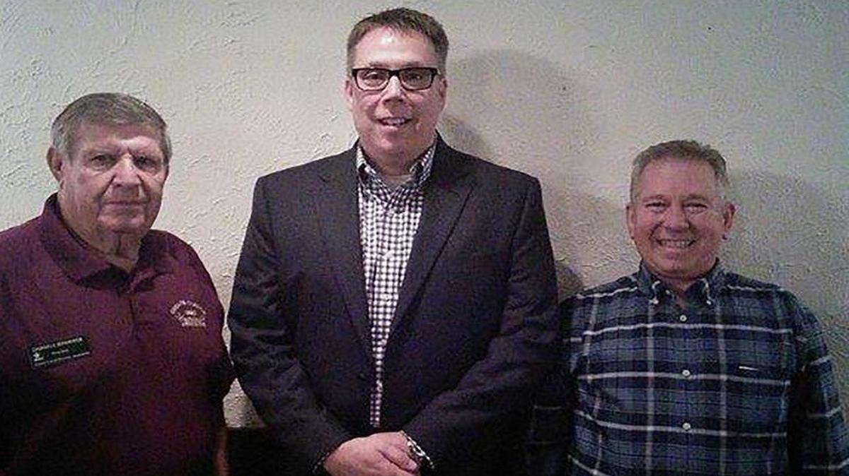 From left, Darrell Rinderer of Highland, Ken Monken of Trenton and Ron Hellmann of Bartelso were inducted into the Greater Carlyle Bowling Association (GCBA) Hall of Fame at the association’s annual banquet at Michael’s Restaurant Highland on Saturday, Nov. 7.