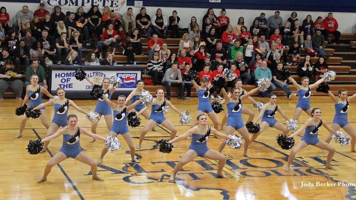 The Highland varsity dance team performs its winning pom dance routine that received the highest overall score of the day at the IDTA Althoff Regional Competition Saturday at Althoff High School. The Lady Bulldogs won with all four of its routines.