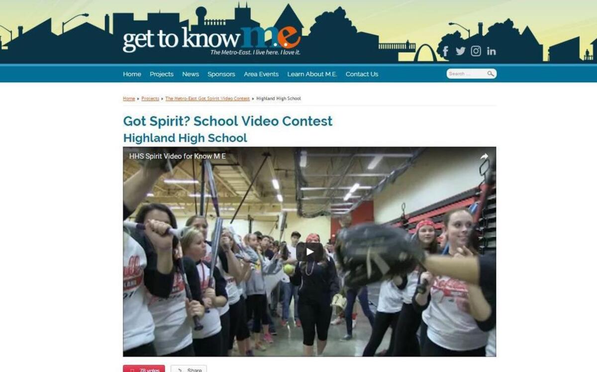 This web screen capture shows the link to Highland High School’s video.