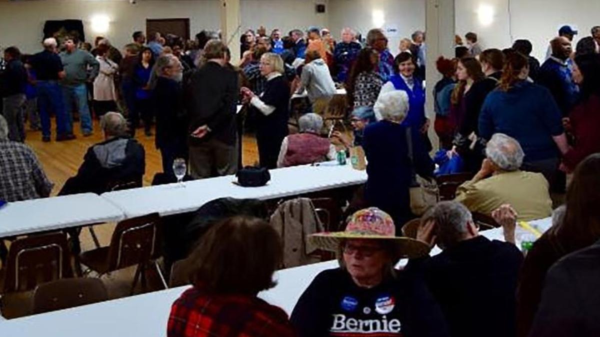 Madison County Democrats caucus at the Edwardsville Knights of Columbus Hall for the party’s first-ever straw poll on Feb. 1.