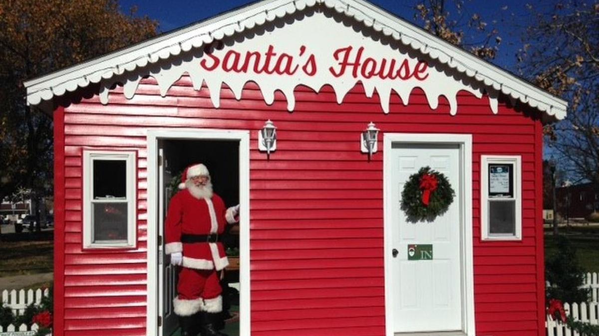 Santa at his house on the Highland Square.