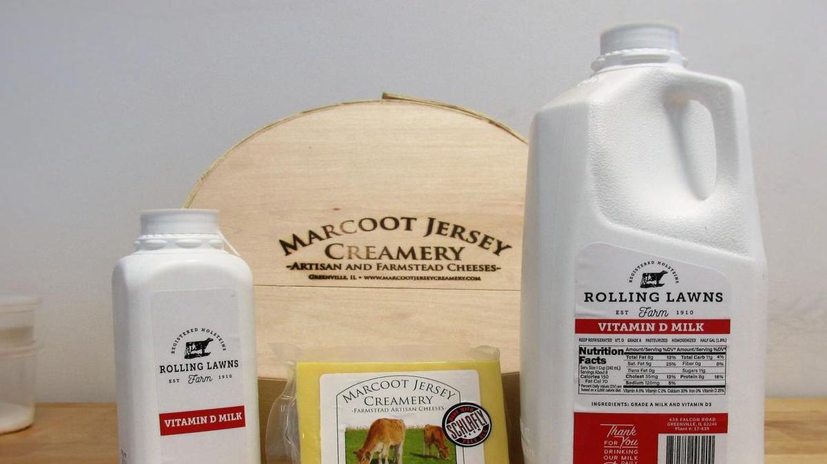 A sample of dairy products offered by Marcoot Jersey Creamery in Greenville.