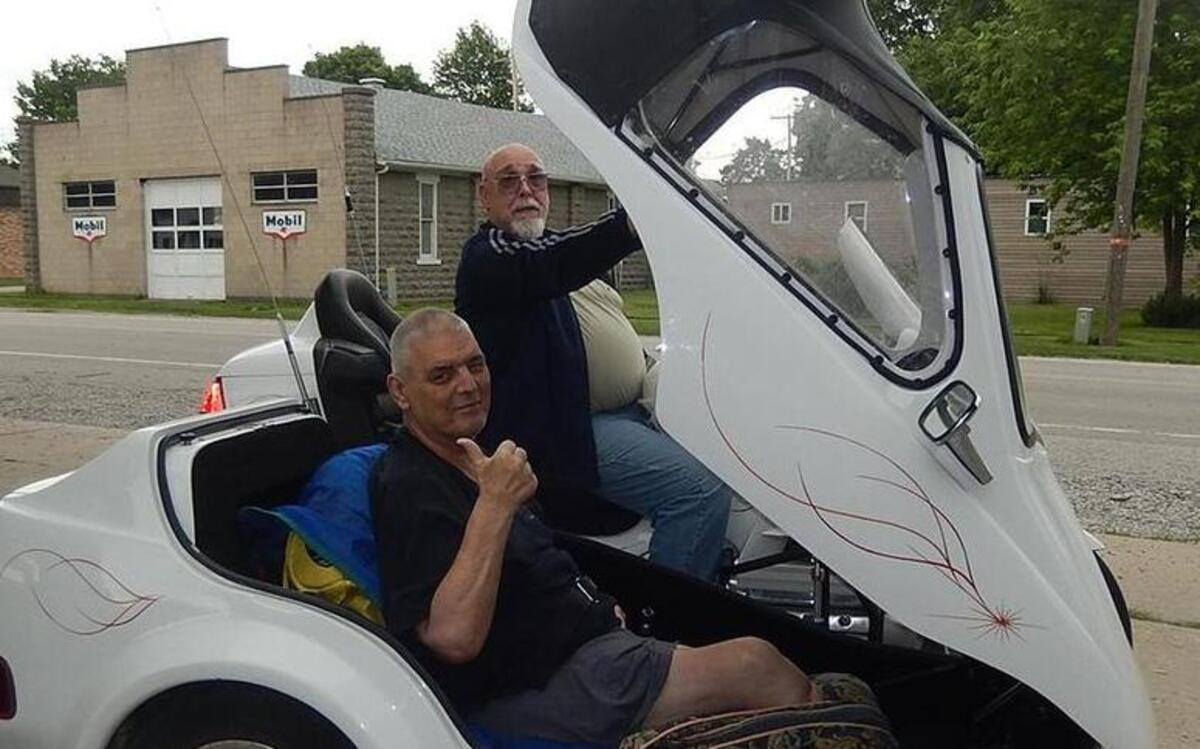 
Terry Pomatto granted a special wish to Alhambra Care Center resident Jimmy Spencer recently. Spencer loves motor cycles, but due to being a double amputee, he thought his riding days were over. That is until Pomatto showed up with his motor cycle.
