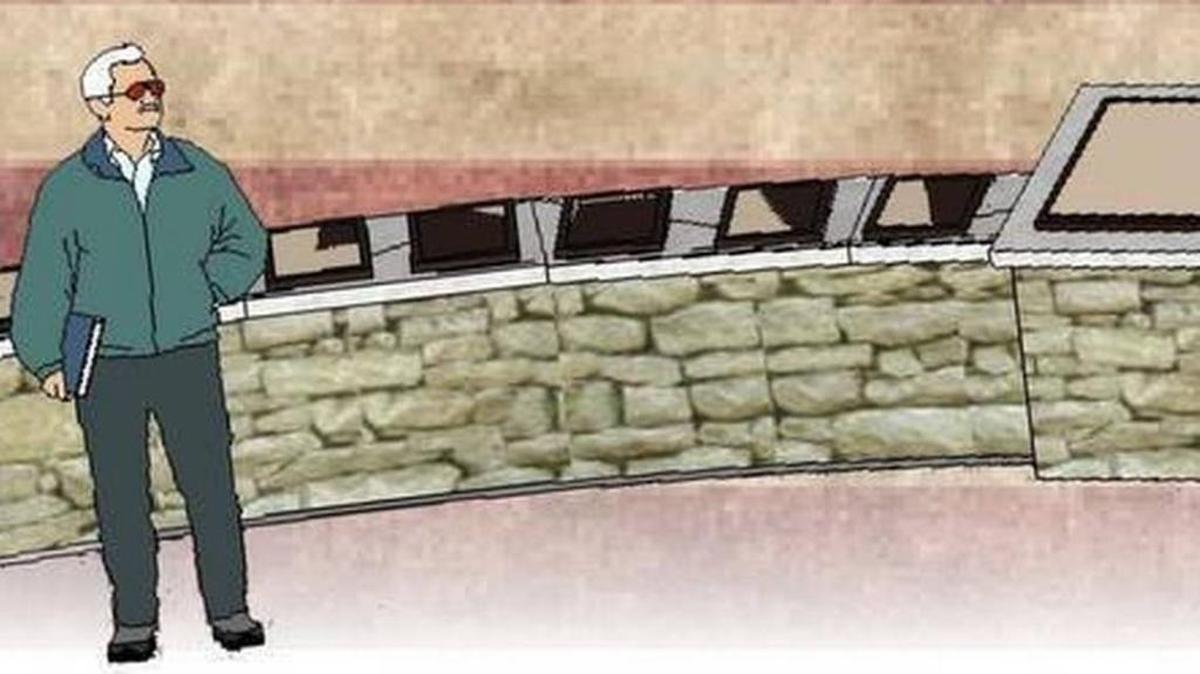 An artist’s rendering of what the veterans kiosk memorial in Highland would look like.