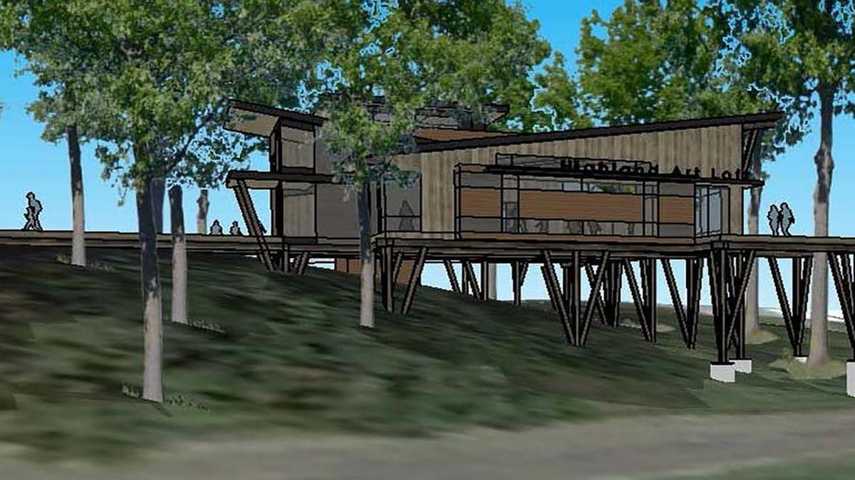 An artist’s rendering of the Highland Arts Council’s proposed tree house art gallery.
