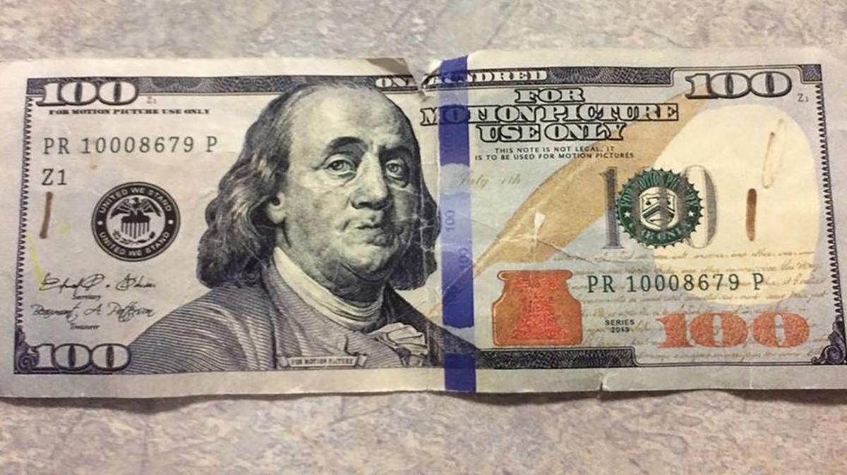 Highland police released this image of a fake $100 passed at a local business.