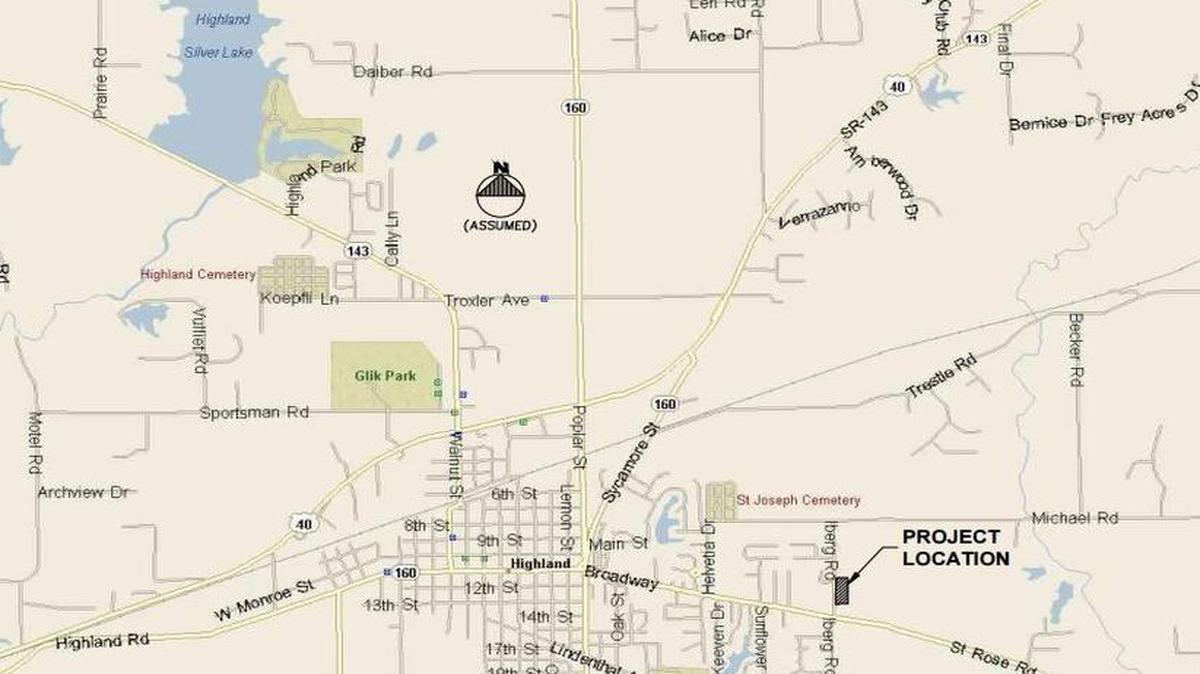 The 48-room apartment (bottom right of the map) would have been built at the intersection of St. Rose Road and Iberg Road, but the Planning and Zoning Board vetoed the plan 7-0 because it didn’t fit the city’s comprehensive plan.