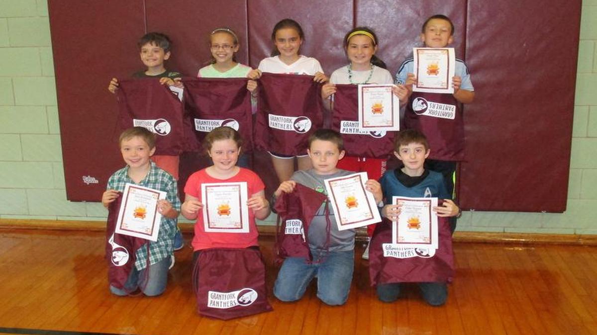 4th grade Quadruple A Club: Front row from left are Jack Grotefendt, Taylor Dressler, Jake Esmon and Lukas Raynor; back row, Bryant Smith, Emma Henschen, Brooke Hunsche, Katie Frank and Jacob Oliver.