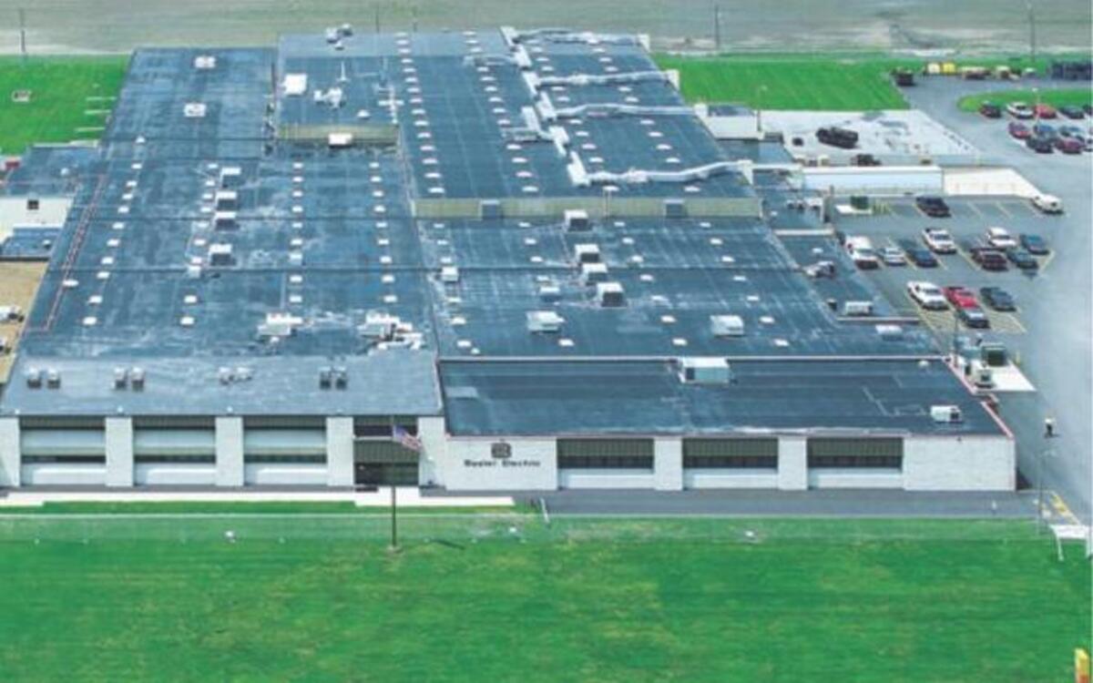 An aerial view of Basler Electric in Highland.