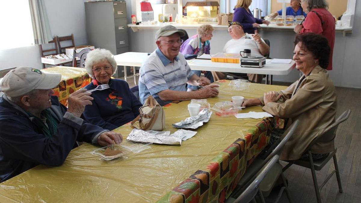 John Ernest, Emalee Knop, Loren Knop and Anita Reising were a few of the reunited New Douglas School alumni who attended the celebration at the former school building on Saturday. The event was put on by the American Legion,w hich currently uses the building for its post home. Ernest attended high school in the building from 1945-47. Loren Knop attended high school there from 1945-46. Reising attended first through third grade. The Legion is looking for volunteers and donations to continue to renovate the building. For more information, contact Walter and Viola Butler at (217) 456-8411.