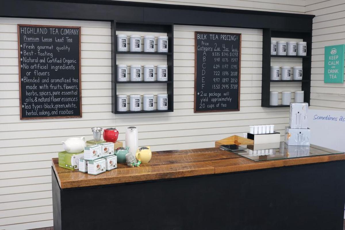 The Highland Tea Company inside the new Family Care Pharmacy at 1108 Broadway. The business owner Dan Fieker said that with the new location comes some big changes including product expansion, the addition of a loose-leaf tea shop and the possibility of yoga classes. The pharmacy still offers the same products and has a drive-thru window located in between the building and Highland Fire Station No. 1.