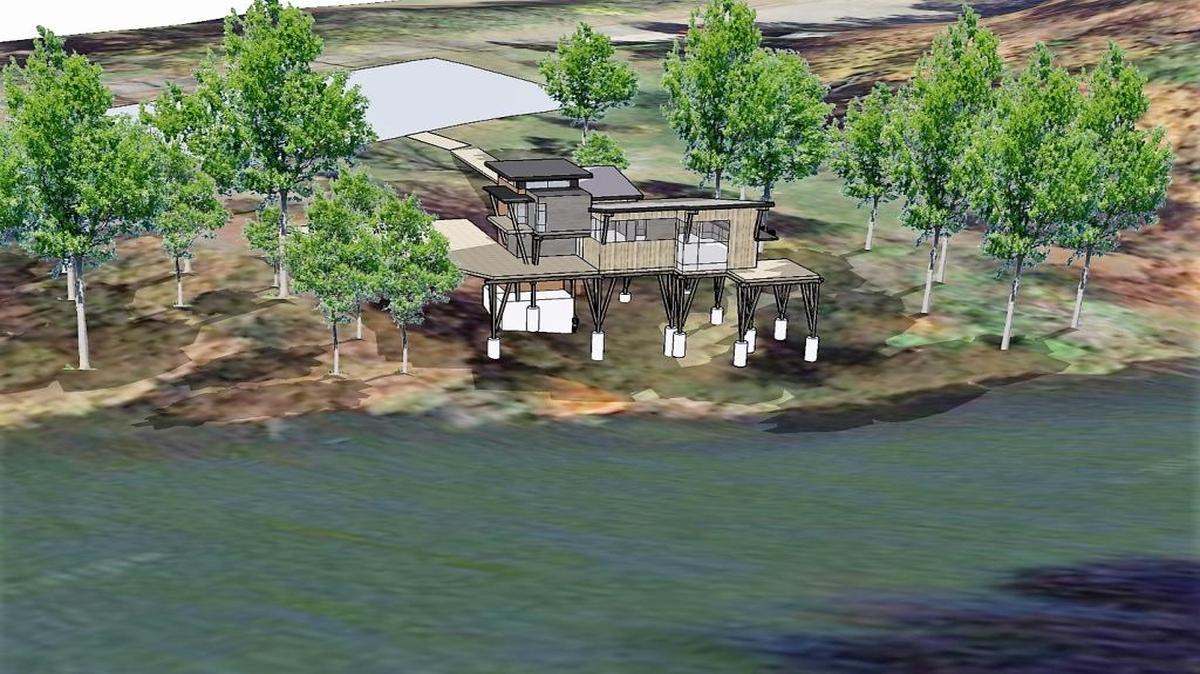 The early stage concept for the new project location that will be on the banks of Old City Lake.