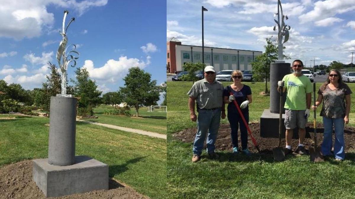 The Blanche Hediger Memorial Sculpture was installed in the Highland Garden Club Project at Glik Park on Saturday, Sept. 3.