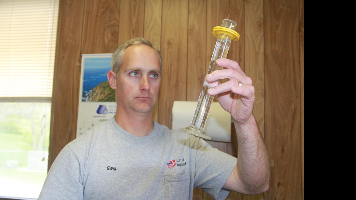 
Highland water treatment plant operator Gary Pugh tested the local water supply on Friday.

