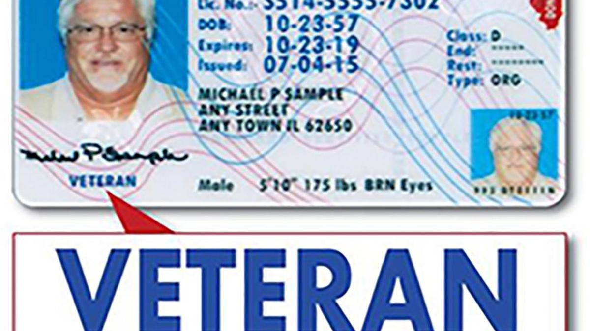 This example shows how veterans can receive recognition for their service on their Illinois driver’s license or state ID card.