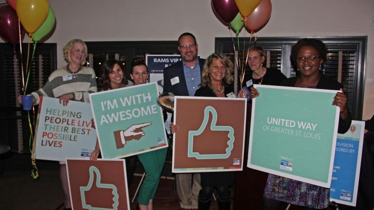 United Way staff and 2015 campaign chair Adam Koishor, center, celebrate another successful campaign after announcing they surpassed this year’s goal of $1,642,612, raising a grand total of $1,809,328 thanks to the generosity of individuals and companies in our community.
