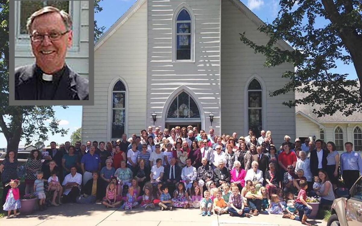 It was an emotional day for many on Sunday at Immanuel Lutheran Church in New Douglas. After 22 years of service, the Rev. Mark Sidney (inset), who is retiring, gave his last sermon. “It’s hard to put into words how grateful and thankful we have been for his dedication and service to the members of Immanuel Lutheran all these years,” the church posted on its Facebook page. A congressional photo was taken after service, followed by a luncheon honoring Sidney.