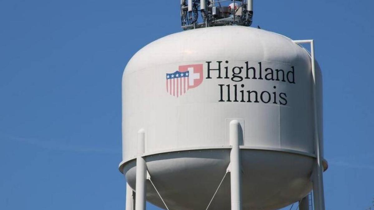 The water tower in Highland.