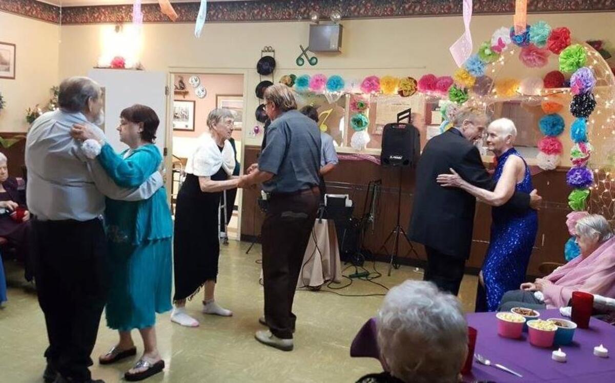 Big fun was had last week at the Alhambra Care Center Prom. Bob Artime provided the music, and the gowns were loaned from many people. Ladies were dressed in ball gowns with jewelry and beautiful hair styles. Dancing made the evening special.