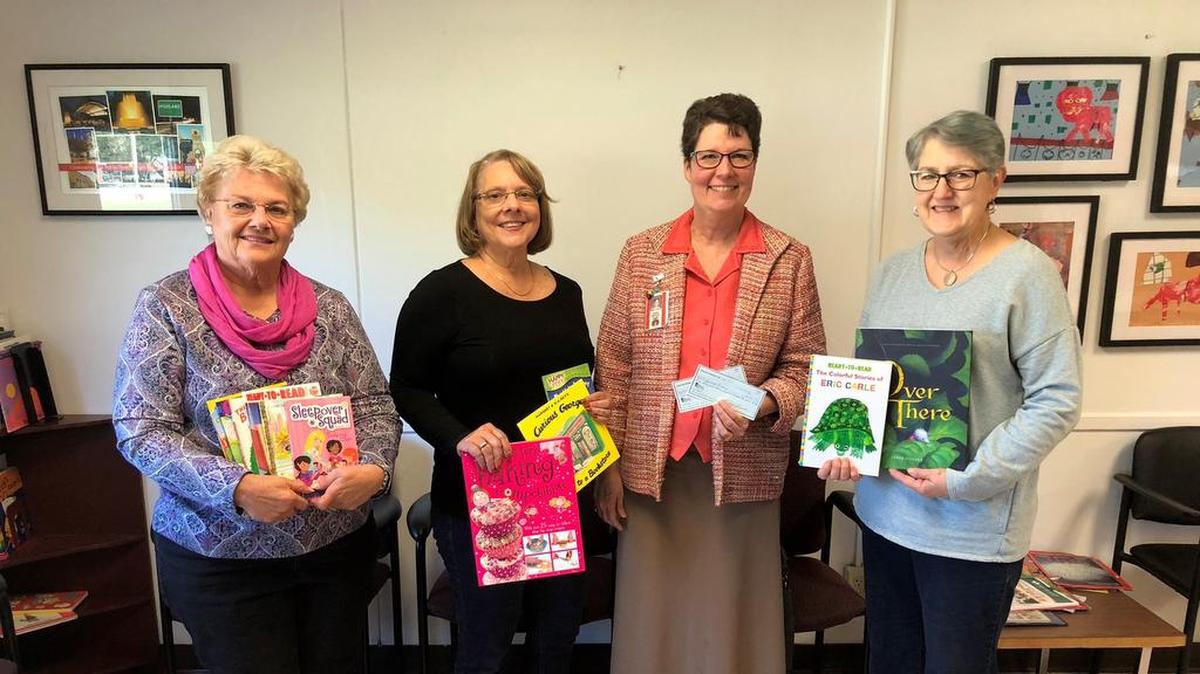 Highland Woman’s Club members Joann Bellm, Mary Jane Campbell and Catherine Boulanger recently presented Anne Hickey, assistant principal of Highland Primary, with approximately 40 books donated by members. A check for $1,350. for the Highland Literacy Program and a check for $200 for the Angel Fund Literacy Program were also donated. The Highland Woman’s Club has been an on going organization in Highland for 95 years. It was chartered in 1923 by 29 civic minded women to provide intellectual advancement for its members and to promote support for many community activities. If anyone is interested in joining the club, contact Cathy at 618-973-2249.