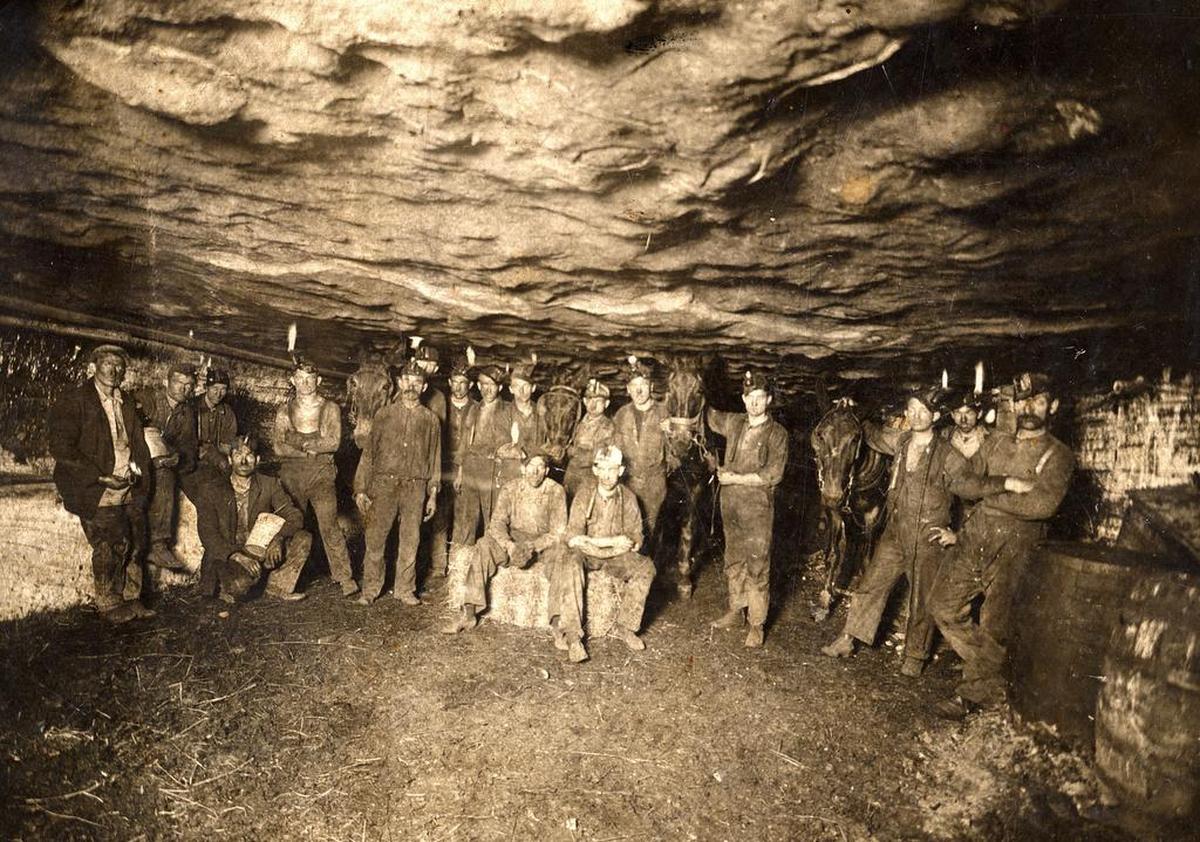 Miners in a local O’Fallon mine circa 1900.