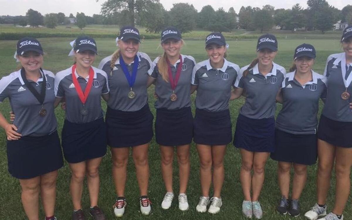 The O’Fallon Township High School girls golf team repeated as tournament champions of the Southwest Conference on Tuesday, Sept. 26 at the par-71 Orchards Golf Course in Belleville.