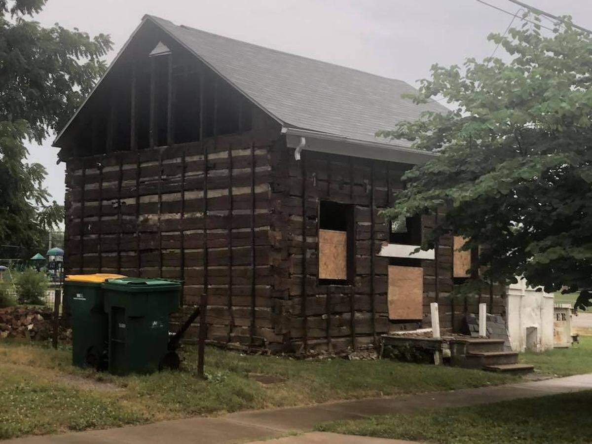 After clapboard siding was removed from the home at 412 S. Oak St. in O’Fallon, owner Paul McCleery discovered the home was a log cabin dating back to the late 1800’s. The structure is currently in the process of being torn down with undamaged logs being saved.