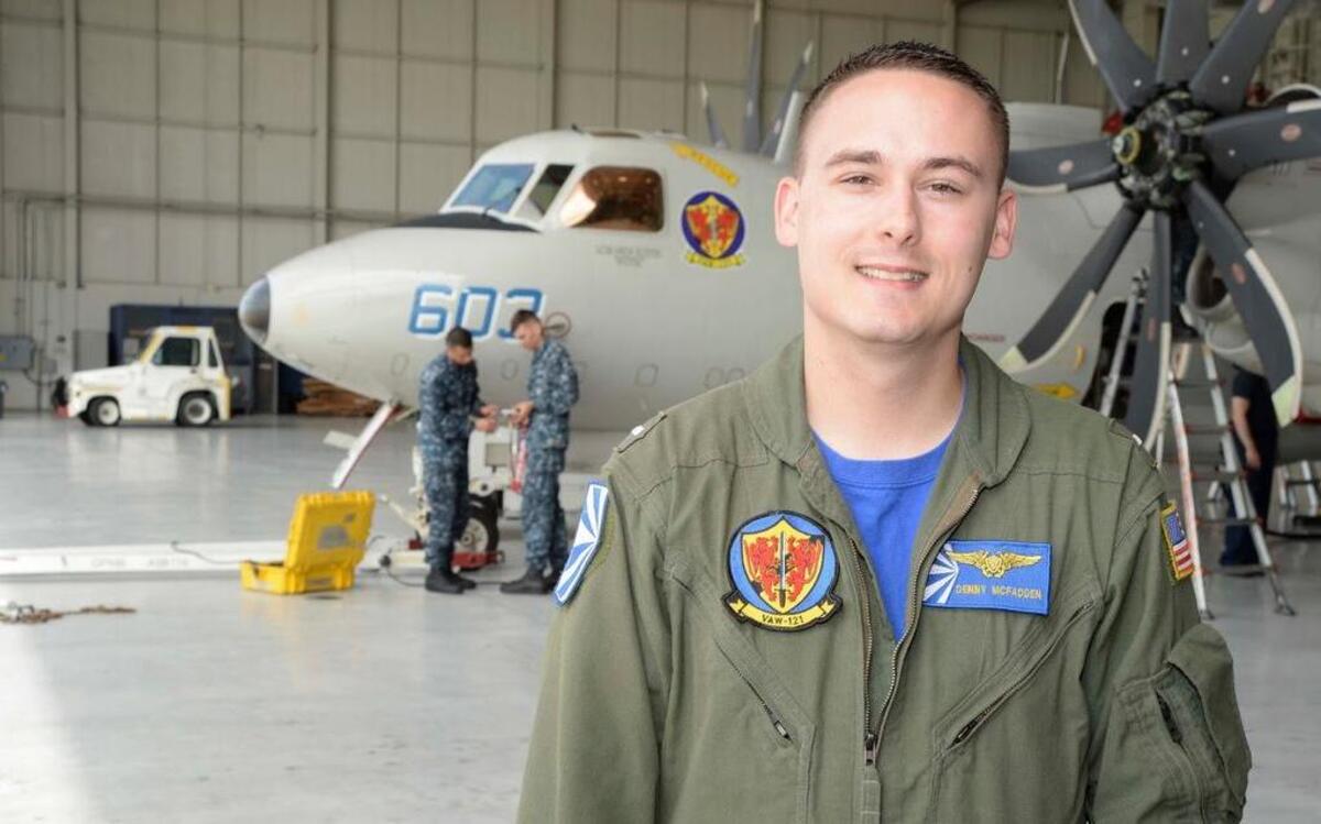 O’Fallon native Lt. j.g. Dennis McFadden serves with Carrier Airborne Early Warning Squadron (VAW) 121, also known as the “Bluetails,” which operates out of Norfolk, Va.