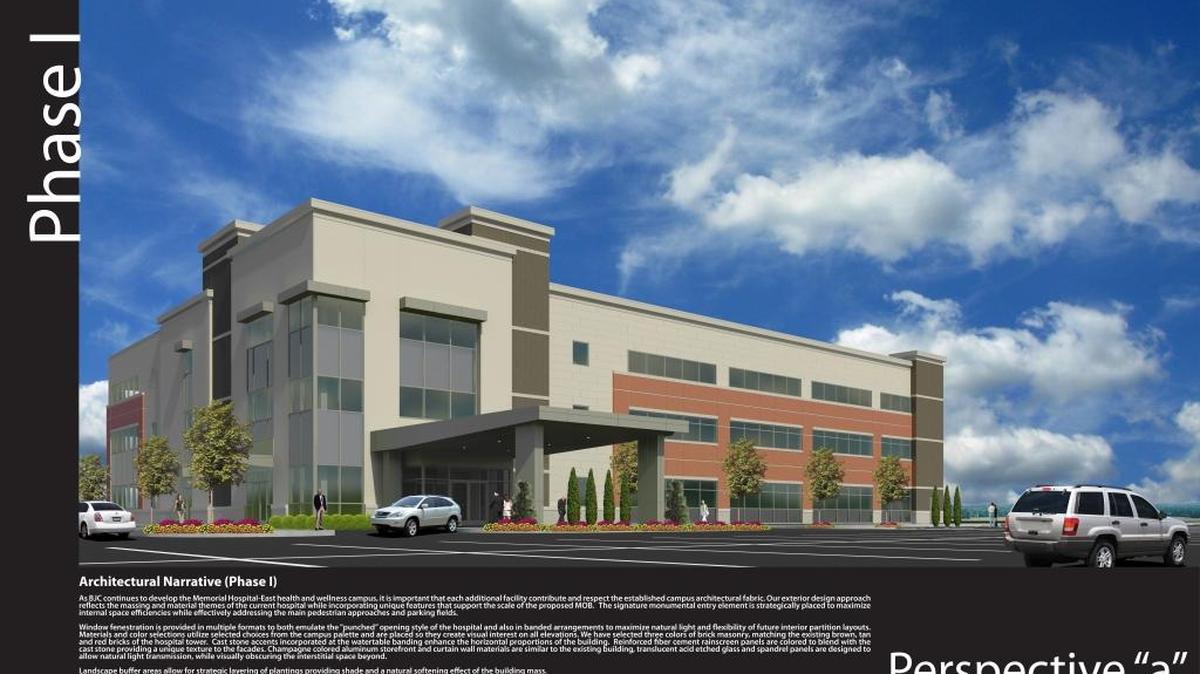 Digital rendition of the proposed $22 million BJC Medical Office Building One to be constructed next to the Memorial East Hospital in Shiloh.