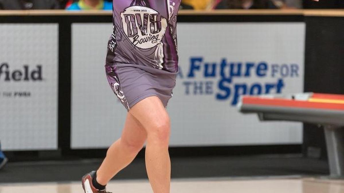The right-handed O’Fallon resident and McKendree University Women’s Bowling team head coach hones in on a successful nose hit during the Sonoma Open for the Professional Women’s Bowling Association Pepsi Tour recently.