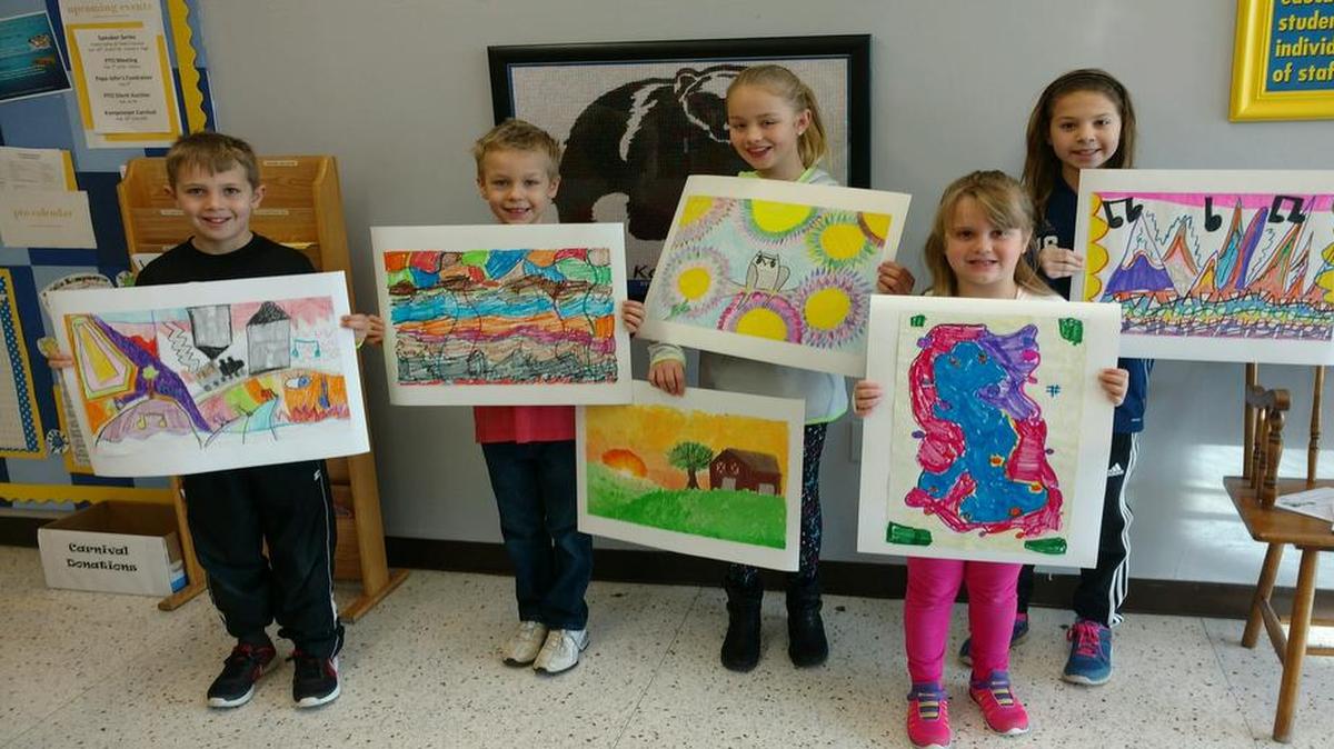 From left, Merrick Buckingham, third grade; Landen Stawarski, first grade; Elayna Jackson, fourth grade; Emma James, kindergarten; and, Alli Hamm, third grade. Not pictured is Jessica Davinroy, fifth grade.