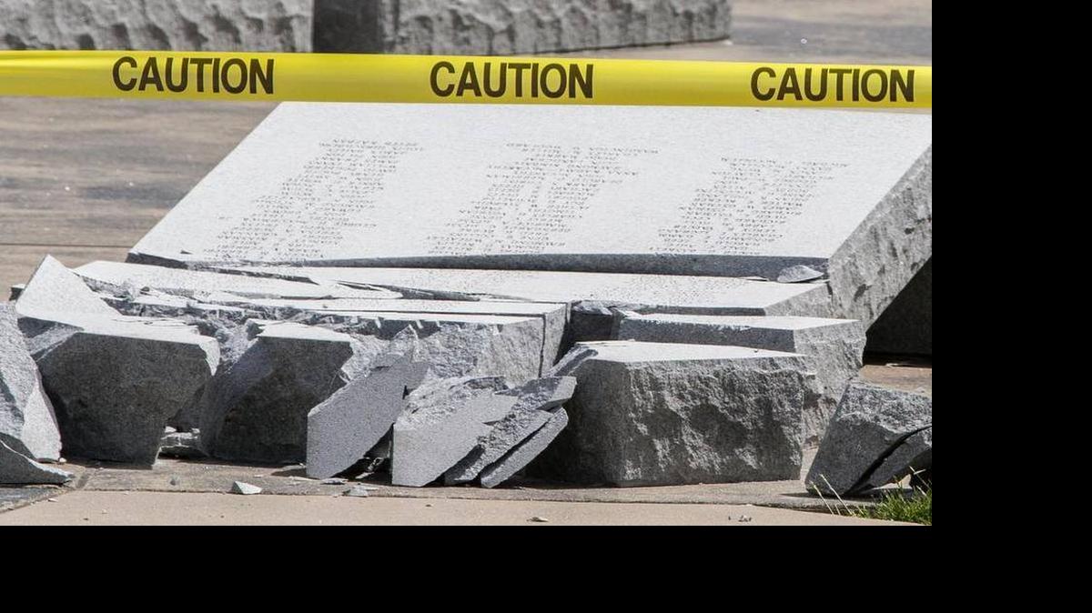 
Two name tablets at the O’Fallon veteran’s memorial were knocked over by wind either on Sunday night or Monday morning. 

