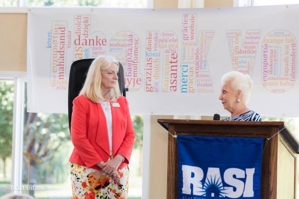Angie Zahn being installed by Dede Strano.