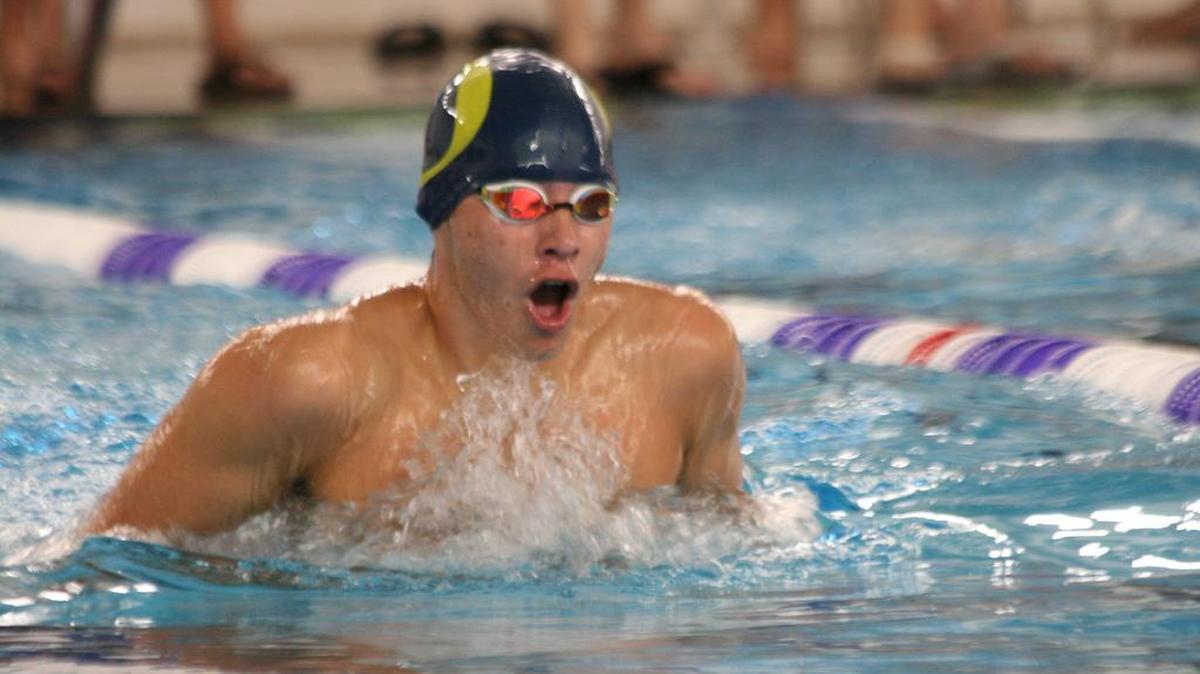 Breakers swimmer Jon Stein competes in the 100-yard breaststroke at the MWSC Swim Championships at the McKendree Metro Rec Plex.
