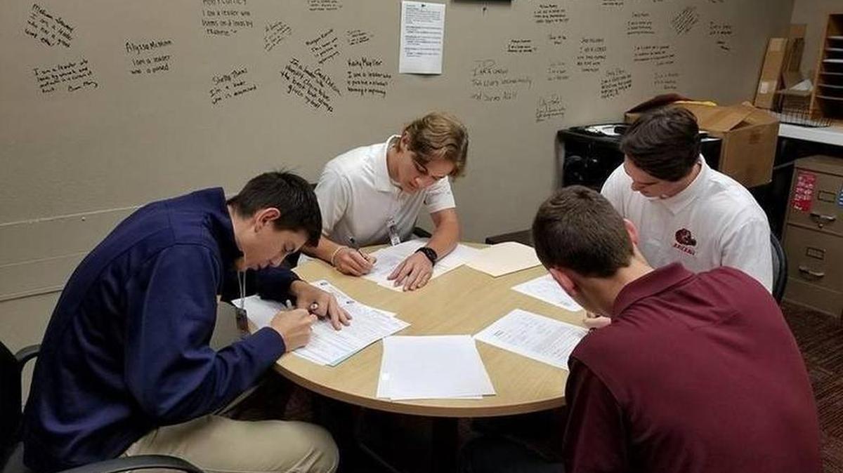 Four O’Fallon baseball players were in the school athletic office early Wednesday, the first day of the National Letter of Intent signing period. Brayden Arnold signed with Maryville, Hayden Juenger with Missouri State, Garrett Herring with SWIC and Logan Boente with McKendree.